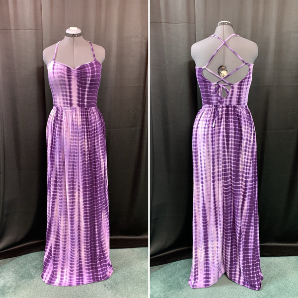 PURPLE TIE DYE MAXI DRESS-TOP AND SKIRT SET OR SEPERATE
