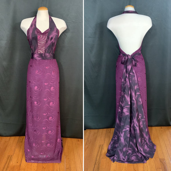 NEW PURPLE FLOWERED FORMAL DRESS