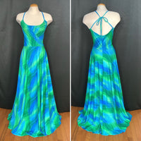 NEW AQUA BLUE AND GREEN FORMAL DRESS