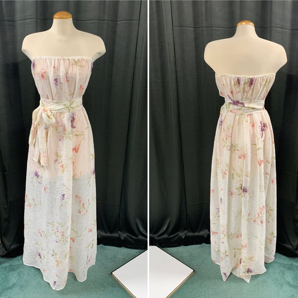 SOFT WHITE AND WATER COLOUR FLORAL BEACH COVERUP