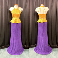 NEW!! YELLOW AND PURPLE PROM DRESS