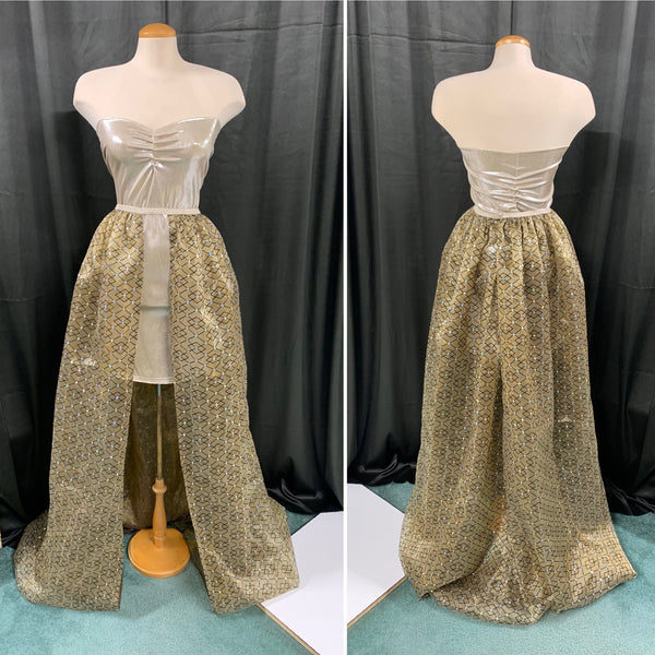 GOLD TUBE DRESS WITH REMOVABLE SKIRT