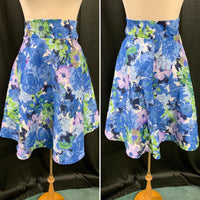 BLUE AND GREEN FLORAL SKIRT