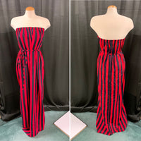 RED AND BLACK STRIPE BEACH COVER UP