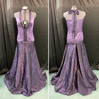PURPLE FITTED SPARKLE PROM DRESS