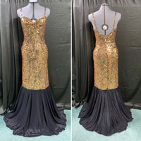 GOLD AND BLACK PROM DRESS