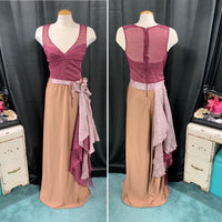 MAUVE AND BROWN RUFFLE KNIT